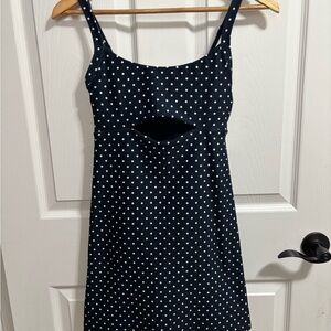 Gilly Hicks Dark Blue Polka Dot Top